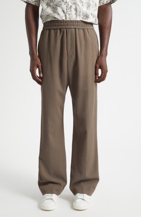 Journey Virgin Wool Blend Herringbone Wide Leg Pants