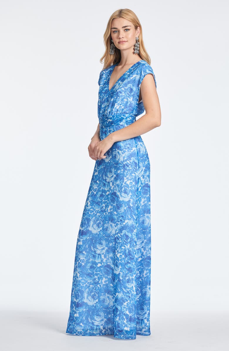 Sachin & Babi Leah Floral Chiffon Gown, Alternate, color, 
