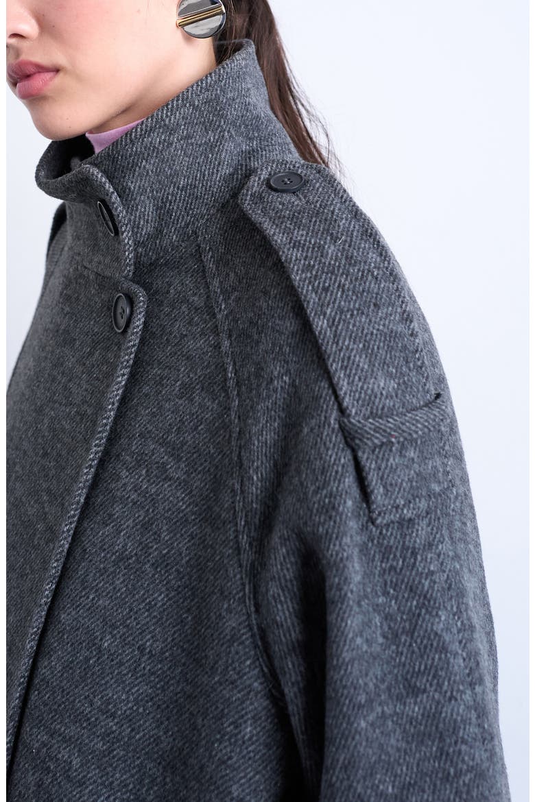 Mock Neck Car Coat, Alternate, color, GREY