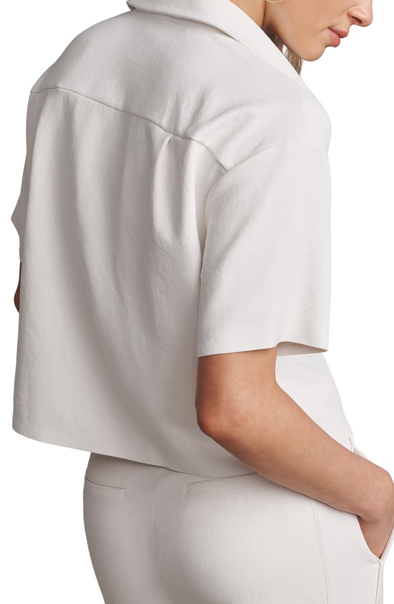 Rhone Horizon Crop Button-Up Shirt, Alternate, color, Snow White