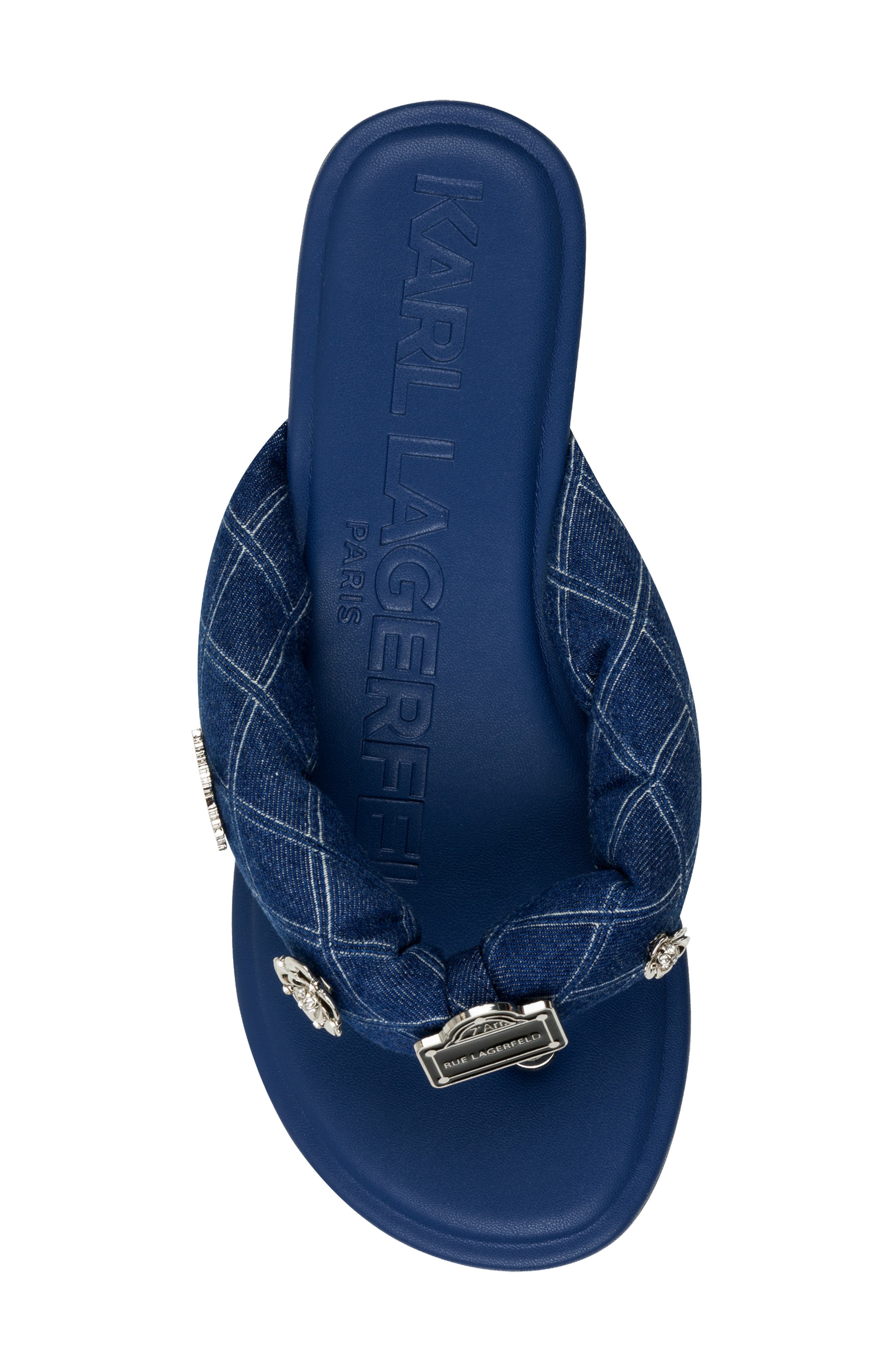 KARL LAGERFELD PARIS Ceejay Rue Pins Flip Flop, Alternate, color, 