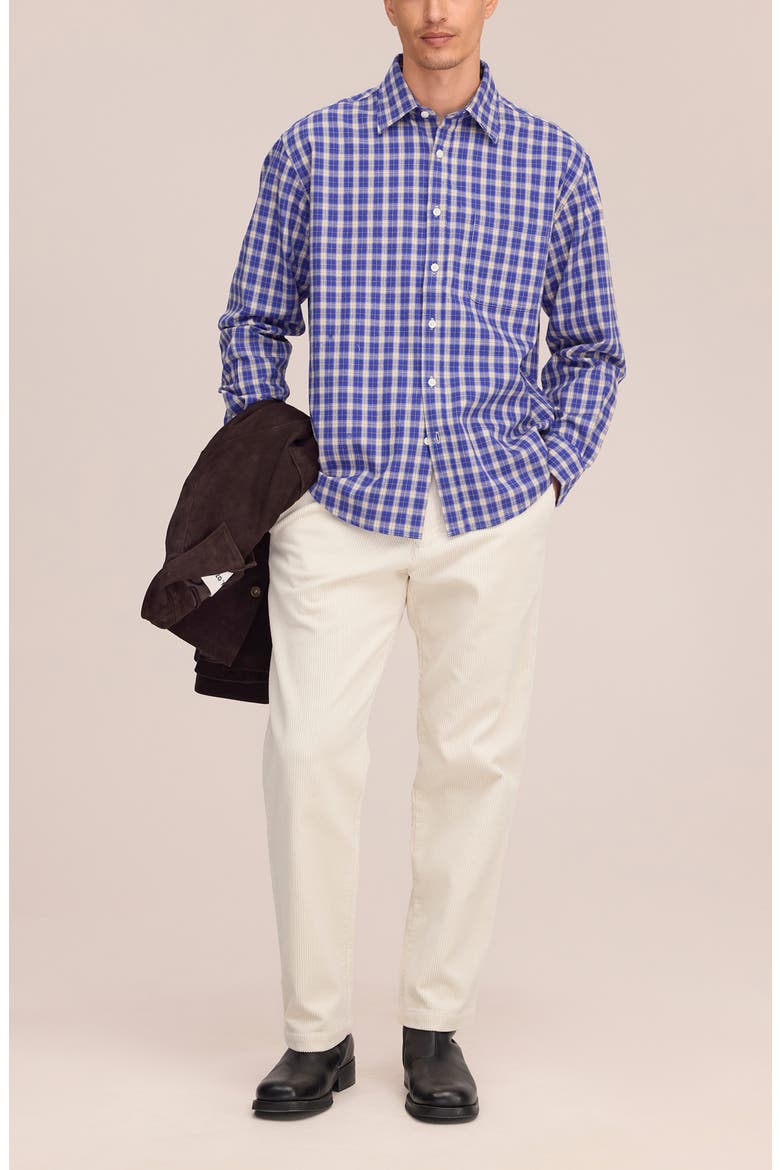 Deon 5465 Organic Cotton Button-Up Shirt, Alternate, color, COBALT CHECK