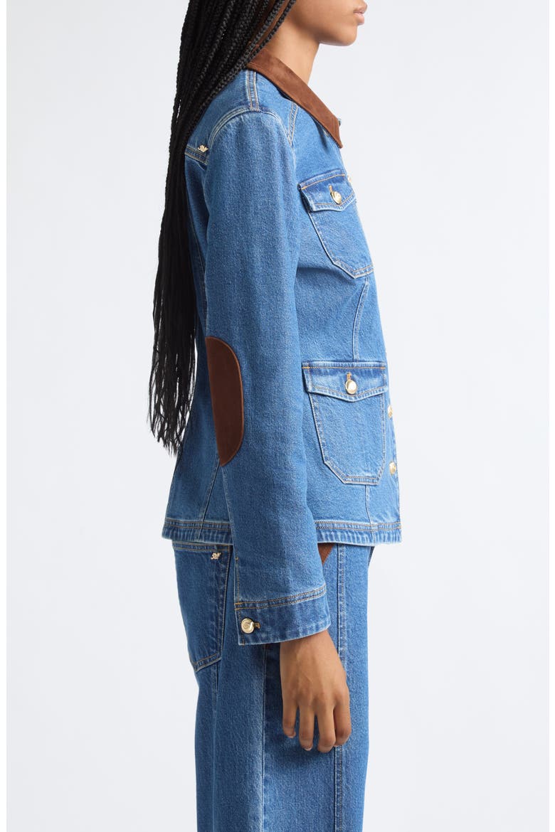 Katniss Denim Jacket, Alternate, color, SALT BREEZE/ DARK SEPIA