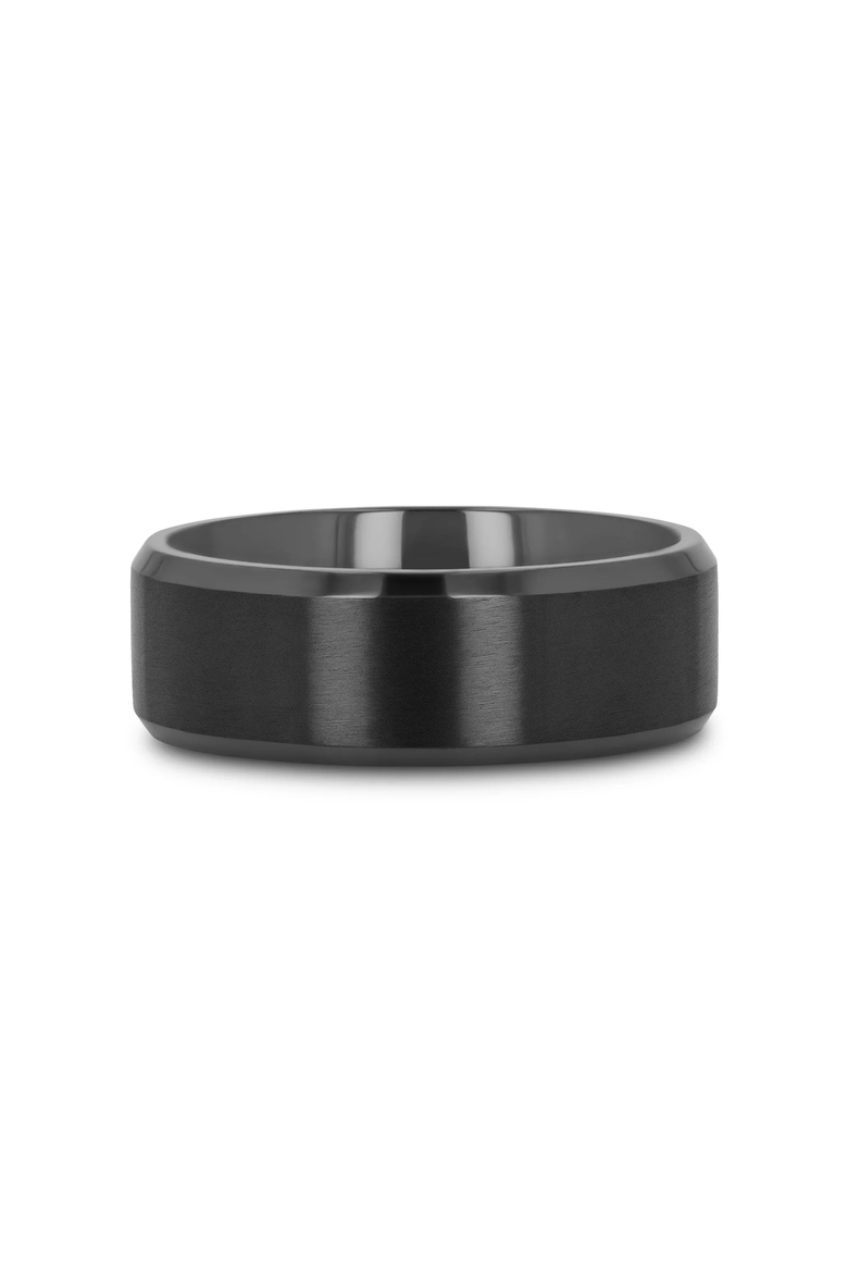 Elysian Titanium Wedding Band, Alternate, color, Black Titanium
