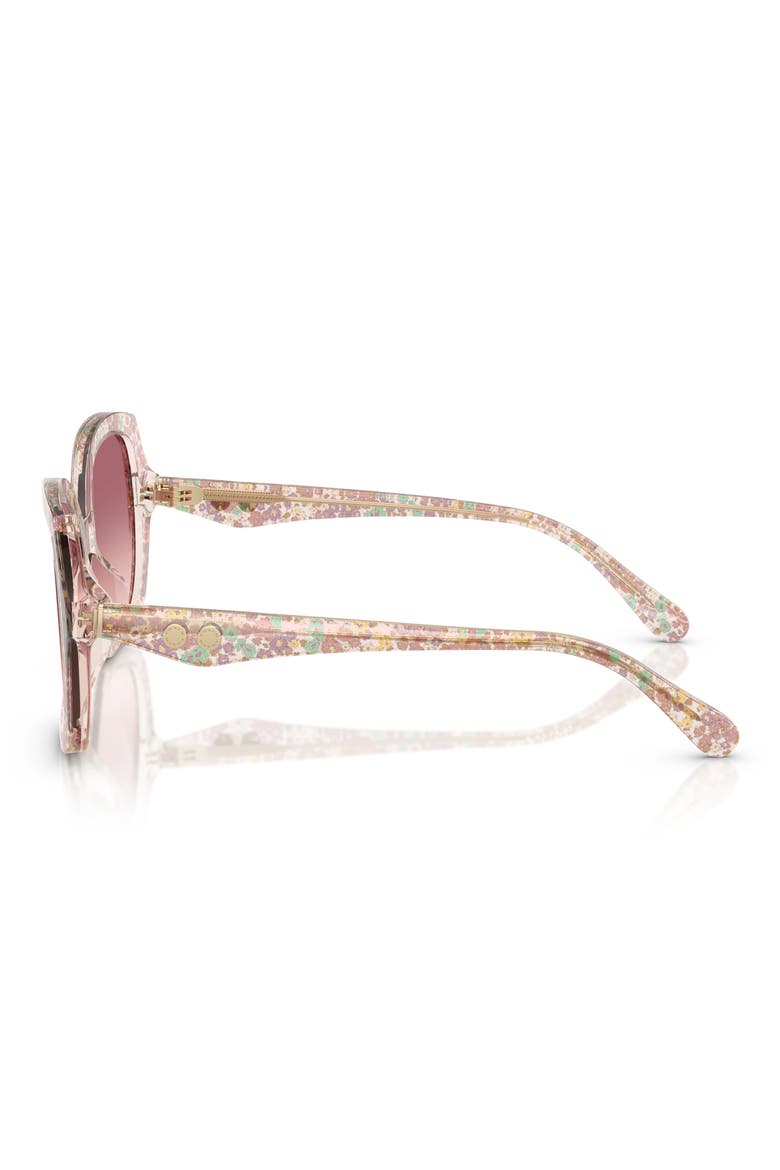 56mm Gradient Butterfly Sunglasses, Alternate, color, FLORAL FIELD / PURPLE PINK