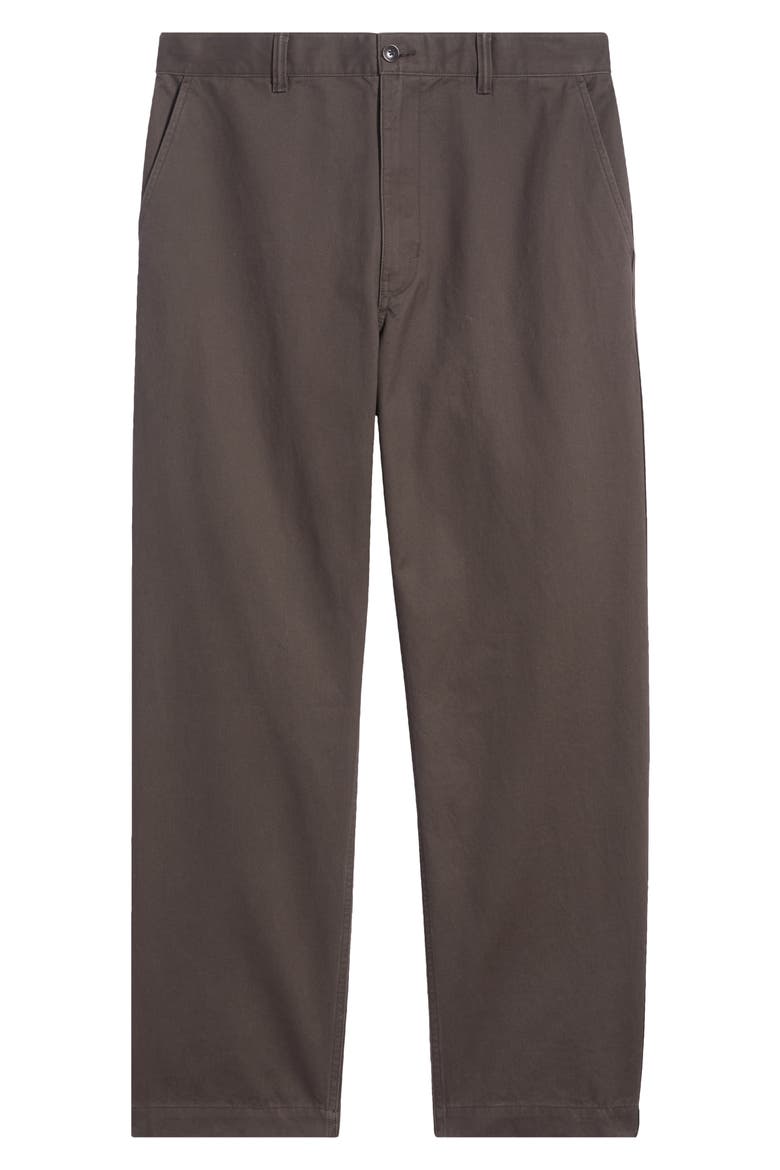 Flat Front Peached Cotton Twill Chino Pants, Main, color, DARK COCOA