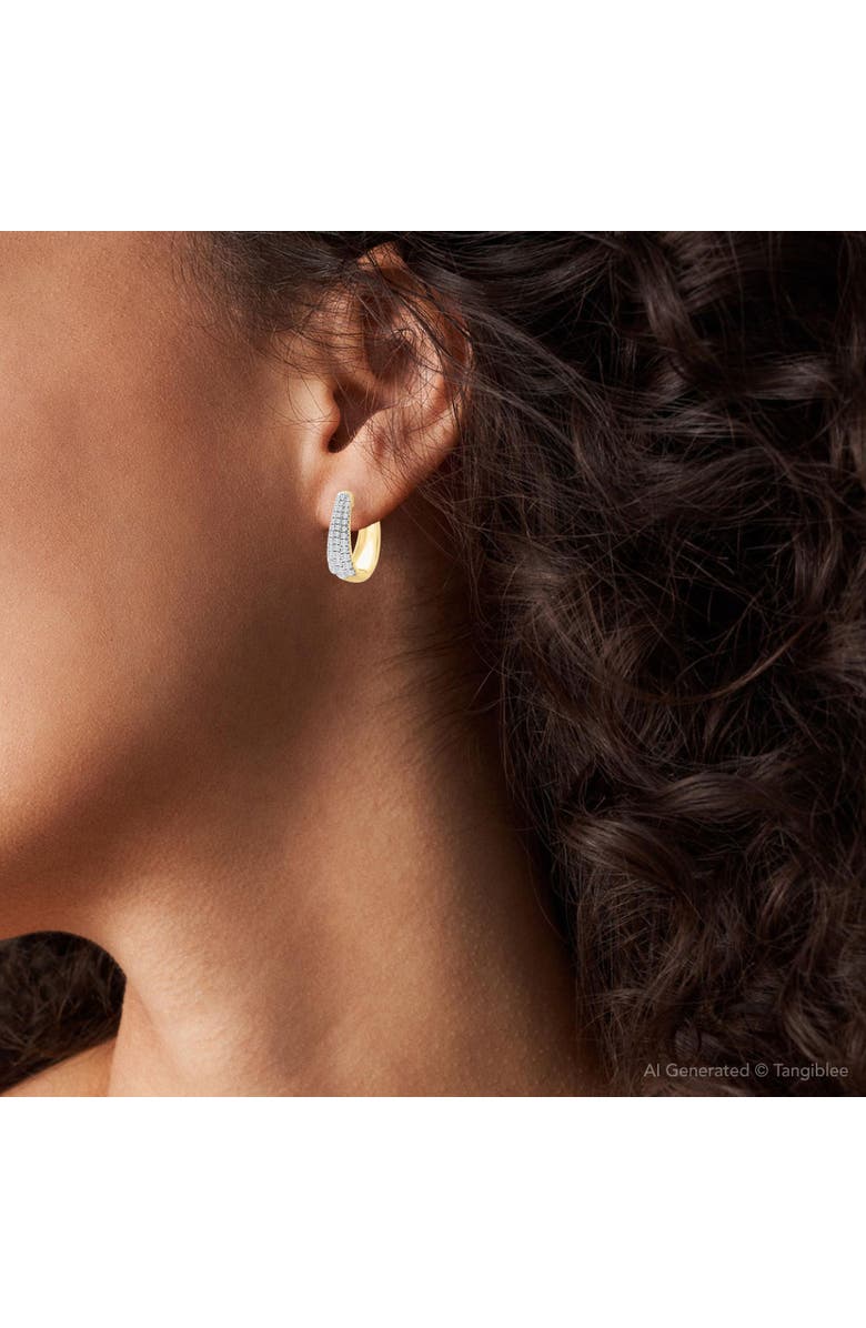 Bliss Diamond 1Ct Diamond Tapered Oval Shape Hoops in 10k Gold Lab Grown 19mm Tall, Alternate, color, 