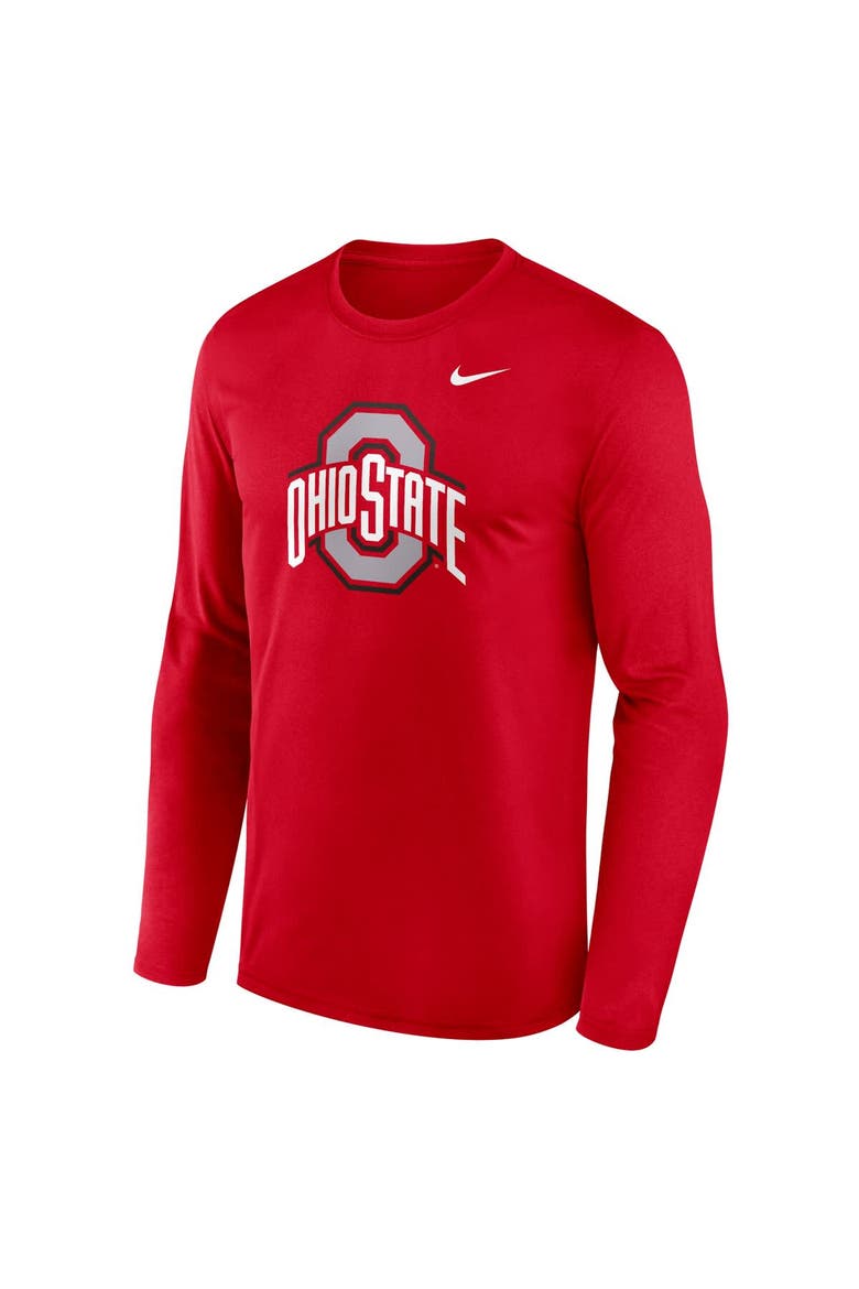 Men's Nike Scarlet Ohio State Buckeyes Primetime Primary Legend Long Sleeve T-Shirt, Alternate, color, Scarlet