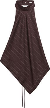 Helmut Lang Pinstripe Linen Blend Scarf Halter Top