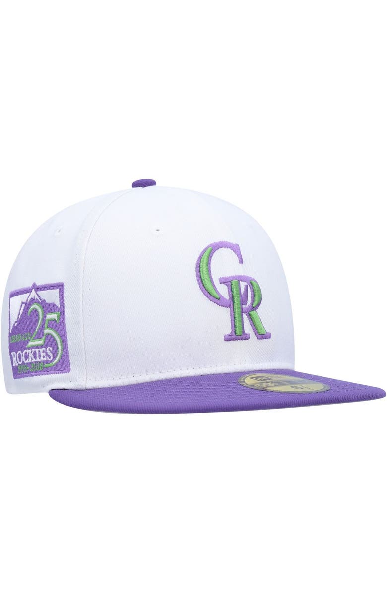 New Era Men's New Era White Colorado Rockies 25th Anniversary Side Patch 59FIFTY Fitted Hat, Alternate, color, 