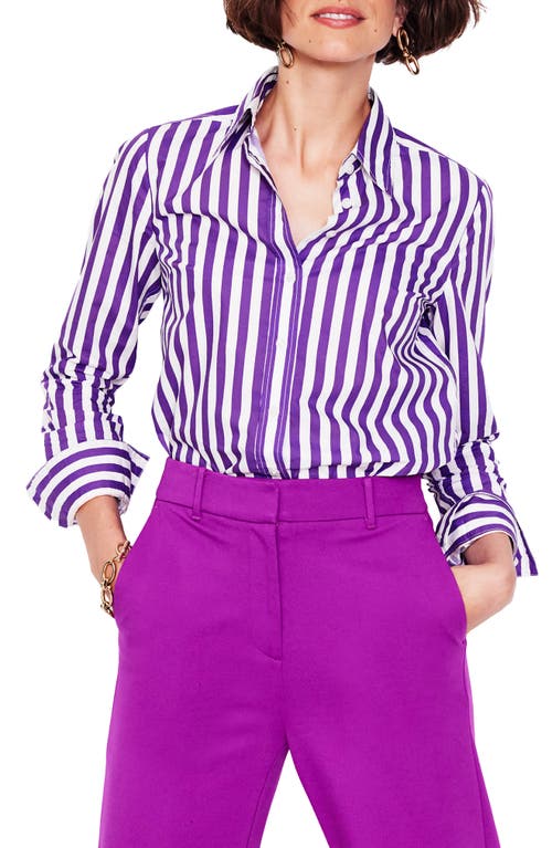 BODEN BODEN SIENNA STRIPE COTTON BUTTON-UP SHIRT 