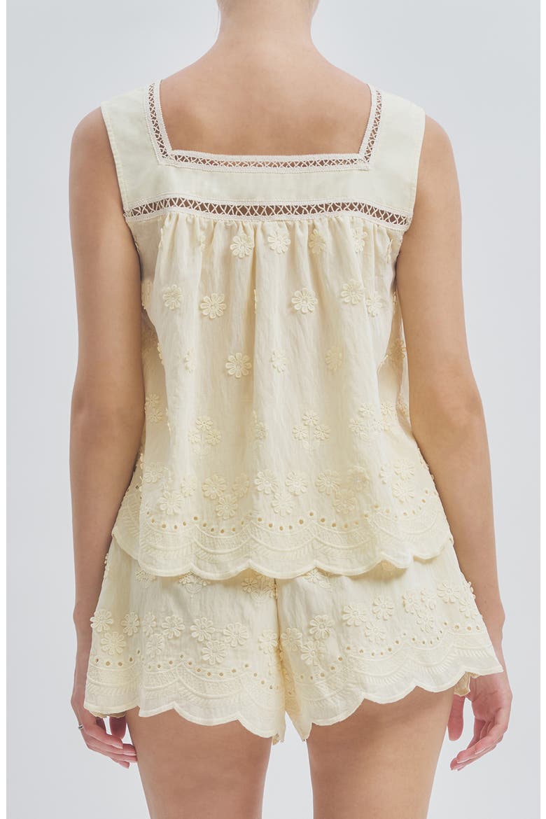 Odette Floral Appliqué Babydoll Top, Alternate, color, BUTTER YELLOW