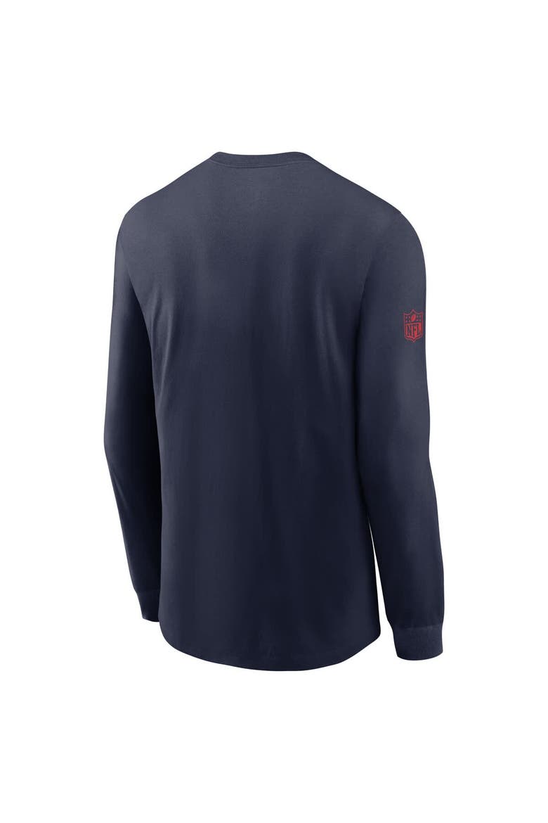 Men's Nike Navy New England Patriots Sideline Performance Long Sleeve T-Shirt, Alternate, color, Navy