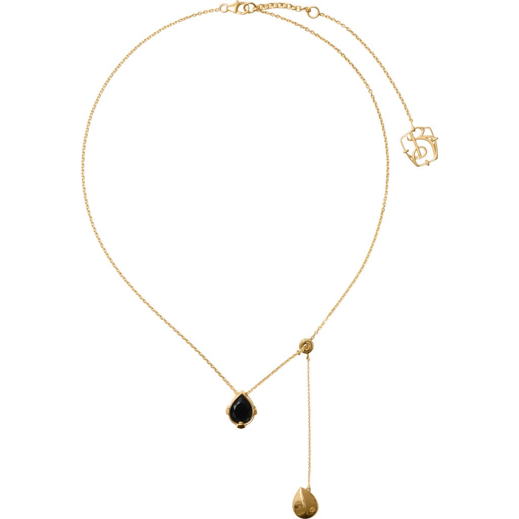 Burberry Shield Pendant Necklace In Gold/black/clear