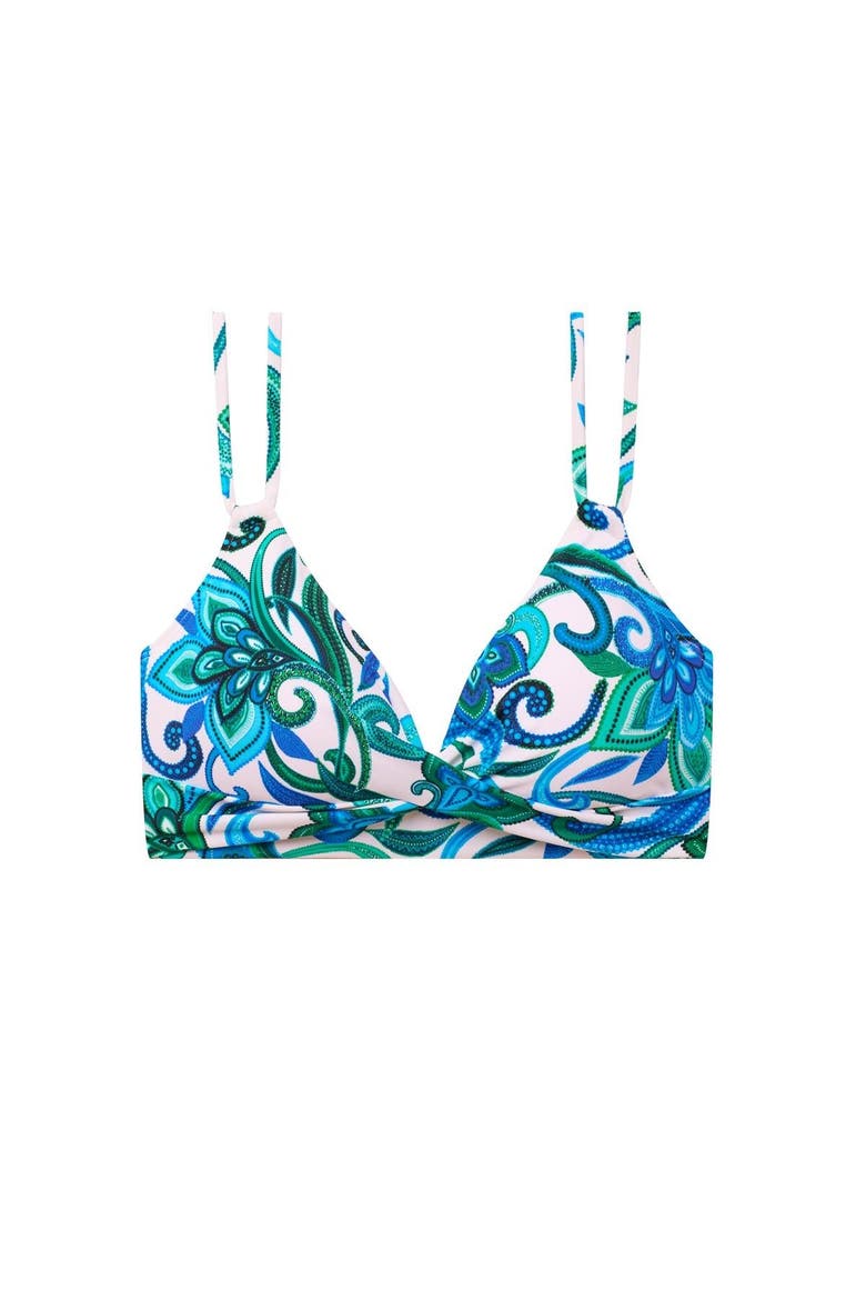Clare Twist Double-Strap Underwire Bralette Swimsuit Top, Alternate, color, Imperial Paisley