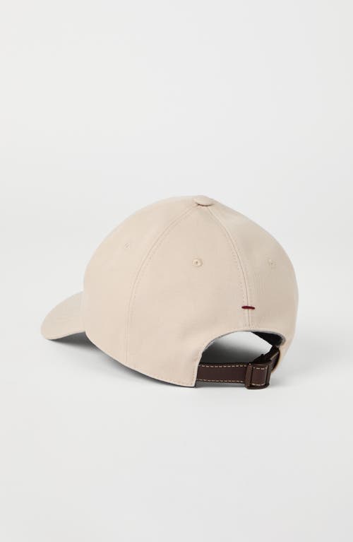 Brunello Cucinelli Baseball Cap With Embroidery In Neutral