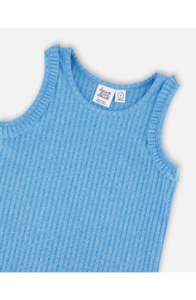 Deux par Deux Sleeveless Straight Fit Rib Tank Top, Alternate, color, Blue