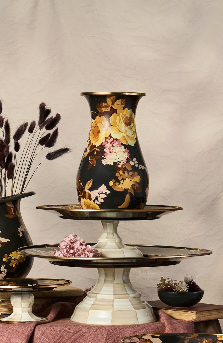 MACKENZIE CHILDS Wild Rose Tall Vase, Alternate, color, Brown