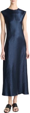 Vince Cap Sleeve Satin Maxi Dress