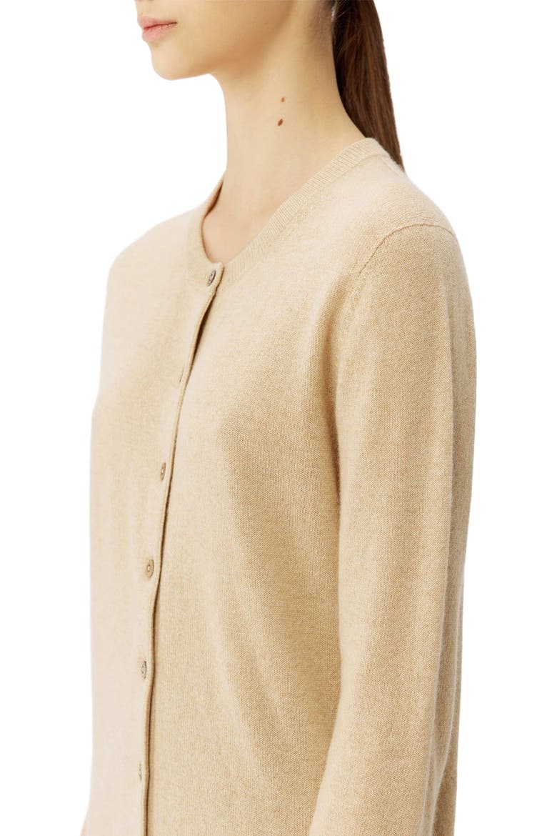 Essential Cashmere Crewneck Cardigan, Alternate, color, beige