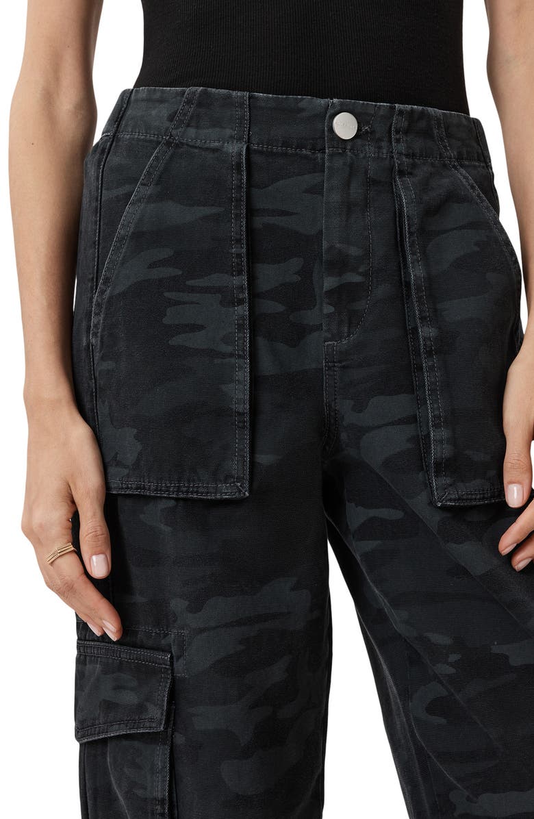 AllSaints Freda Camo Denim Cargo Joggers, Alternate, color, Camo Ink Blue