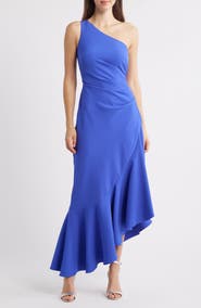 Eliza J One-Shoulder Midi Cocktail Dress