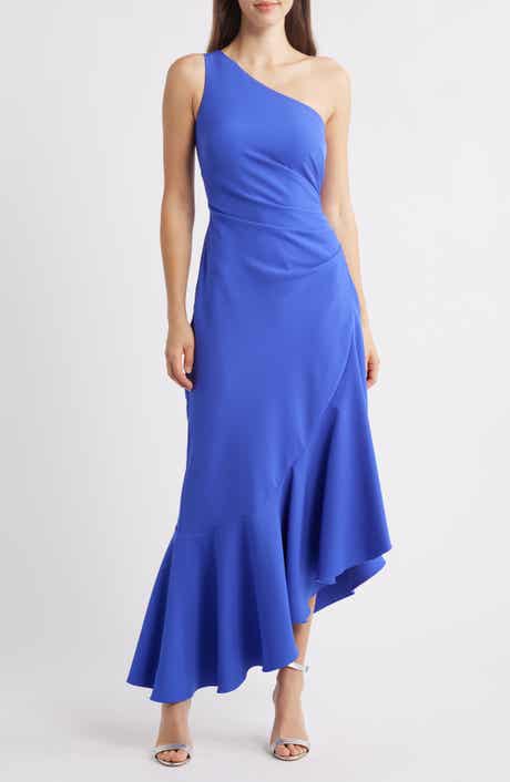 Eliza J One-Shoulder Midi Cocktail Dress