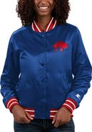 STARTER Women's Starter Royal Buffalo Bills Full Count Satin Full-Snap Varsity Jacket