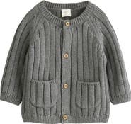 NEXT Kids' Little Man Organic Cotton Cardigan