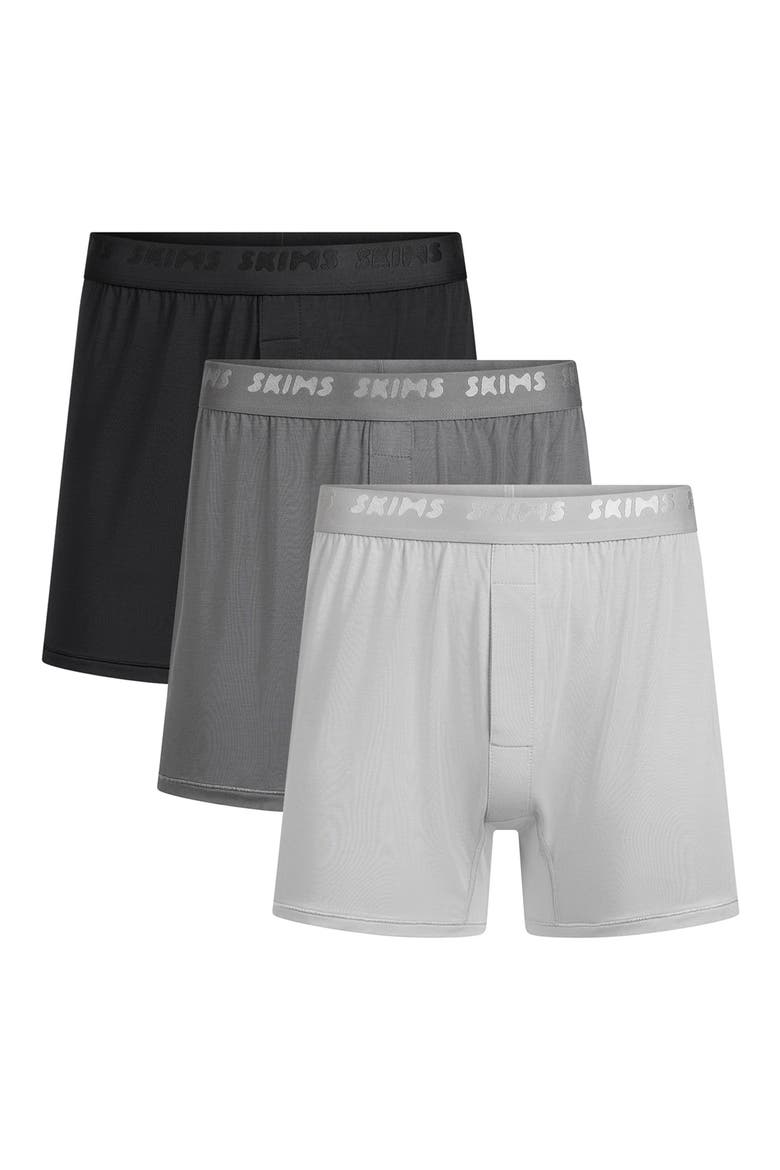 Stretch 3-Pack Knit Boxers, Main, color, GUNMETAL MULTI