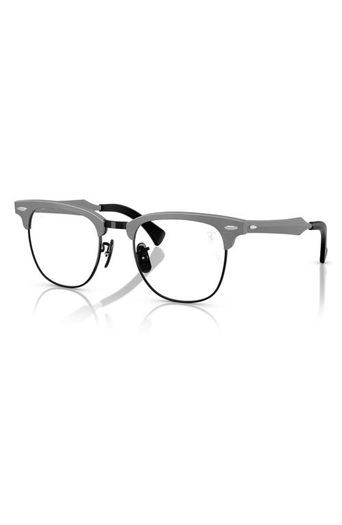 Ray Ban Ray-ban X Scuderia Ferrari 51mm Square Optical Glasses In Black Grey