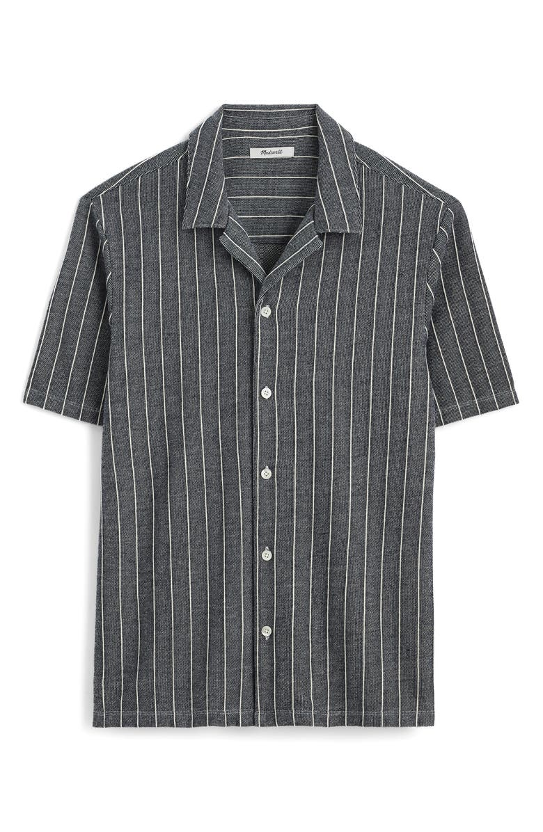 Madewell Texture Stripe Camp Shirt, Alternate, color, Stripe Navy