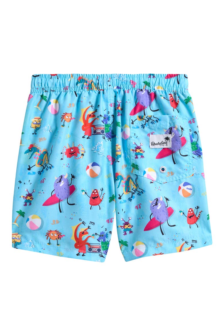 Kids' Beach Print Swim Trunks, Alternate, color, BLUE