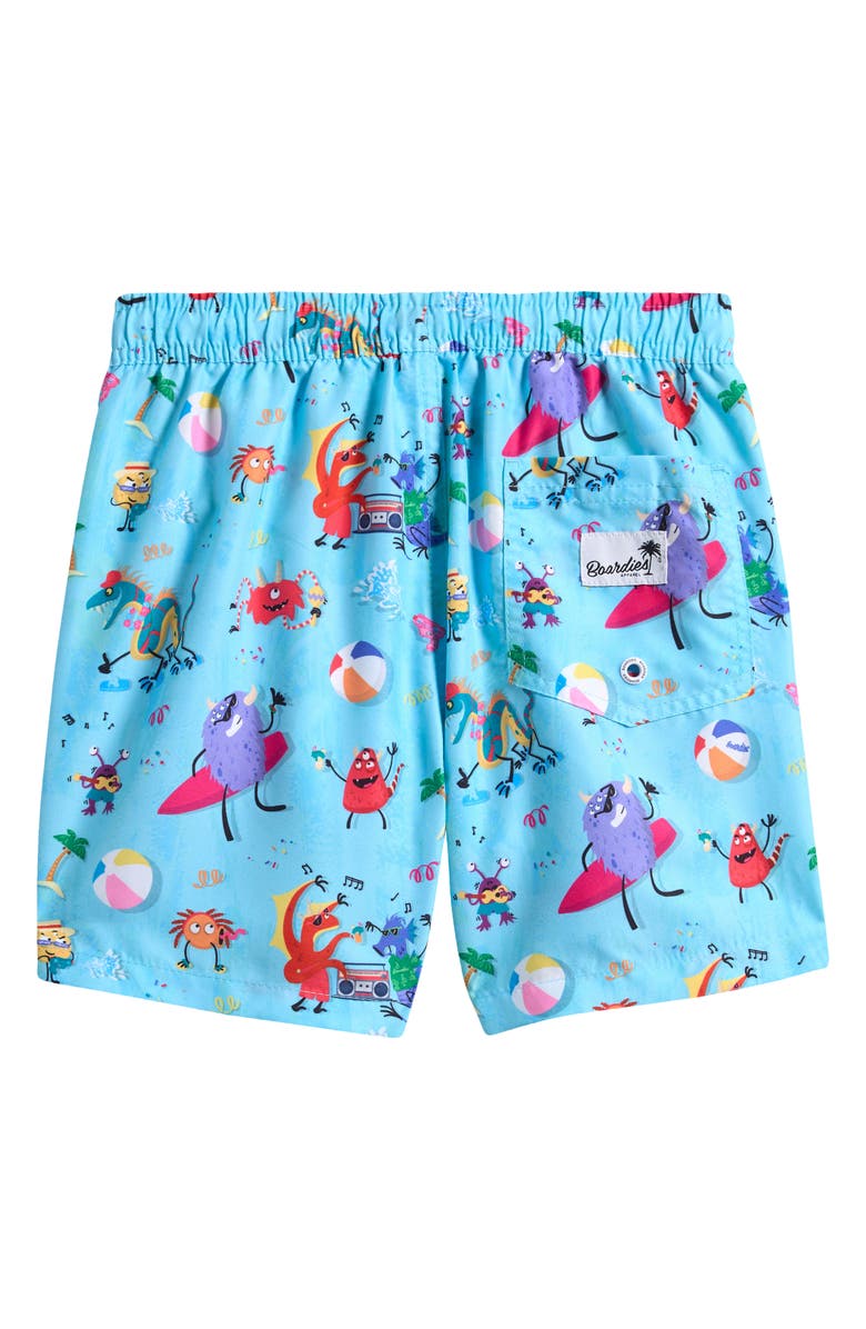 Boardies Kids' Beach Print Swim Trunks, Alternate, color, Blue
