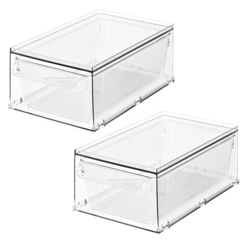 Stackable Kitchen Storage Drawer - Set of 2 - Clear