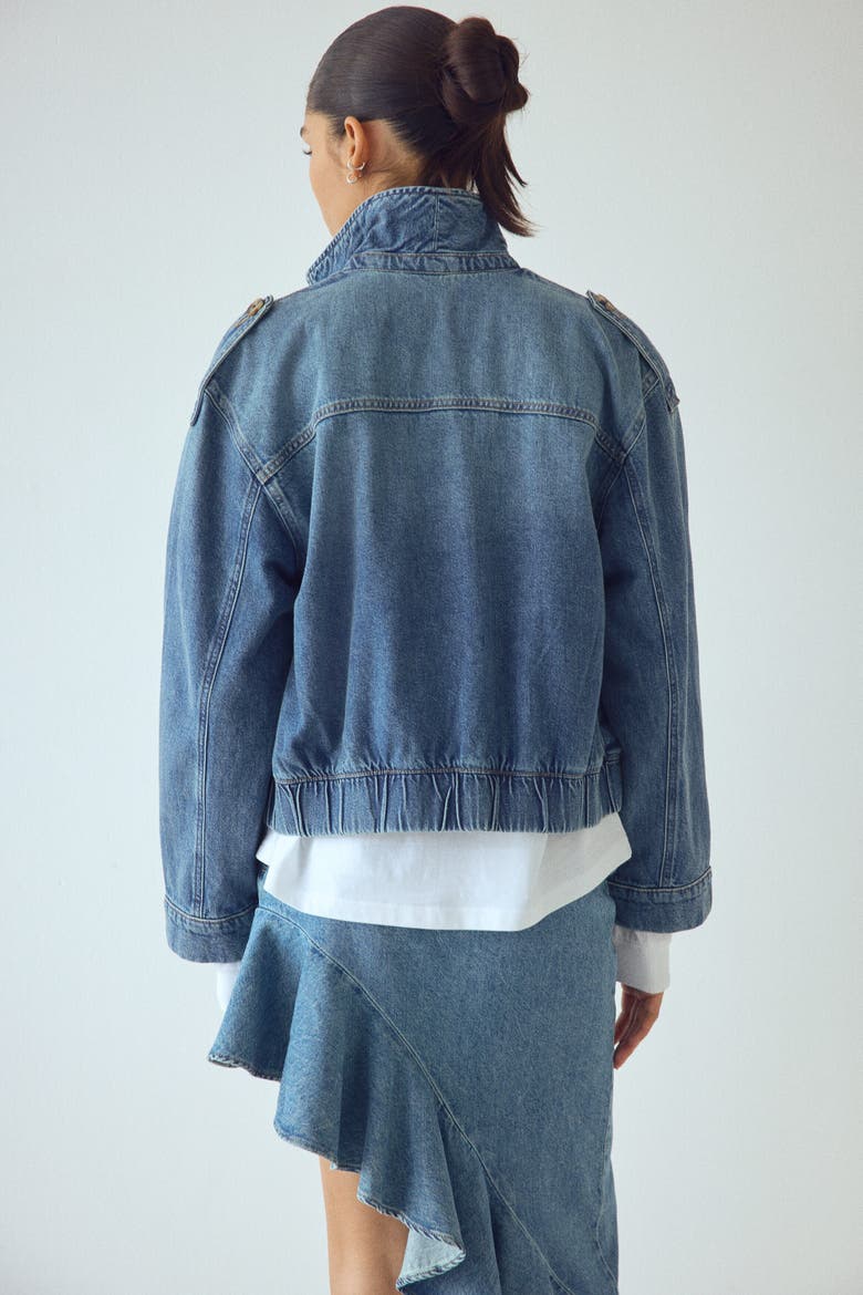 Double-breasted Denim Jacket, Alternate, color, Denim blue