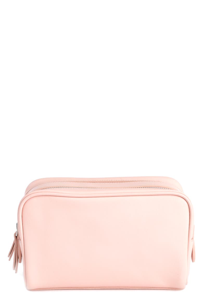 Personalized Zip Toiletry Bag, Main, color, LIGHT PINK - SILVER FOIL