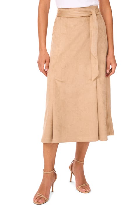 Faux Suede Faux Wrap Skirt