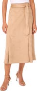 Halogen® Faux Suede Faux Wrap Skirt
