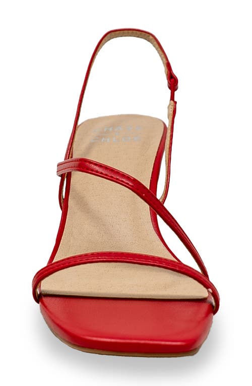 Chase & Chloe Chase And Chloe Nailee Kitten Heel Sandal In Red