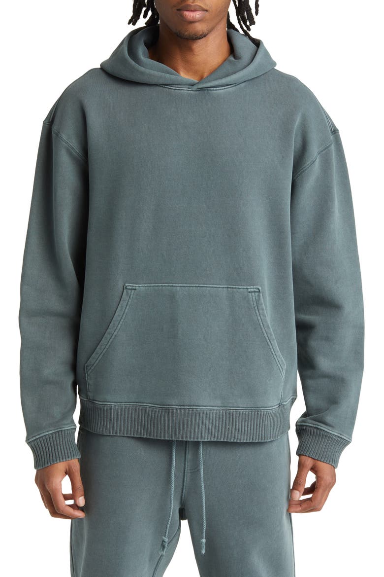 Core Oversize Organic Cotton Brushed Terry Hoodie, Main, color, VINTAGE SLATE