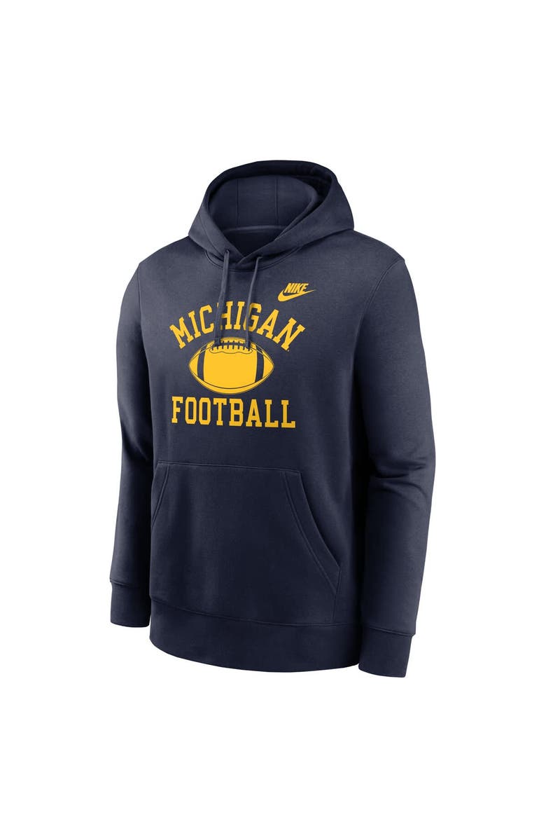 Nike Men's Nike Navy Michigan Wolverines Legacy Football Icon Club Fleece Pullover Hoodie, Alternate, color, Navy