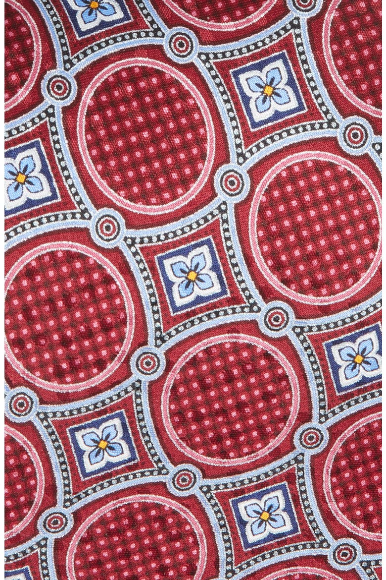 Medallion Silk Tie, Alternate, color, WINE