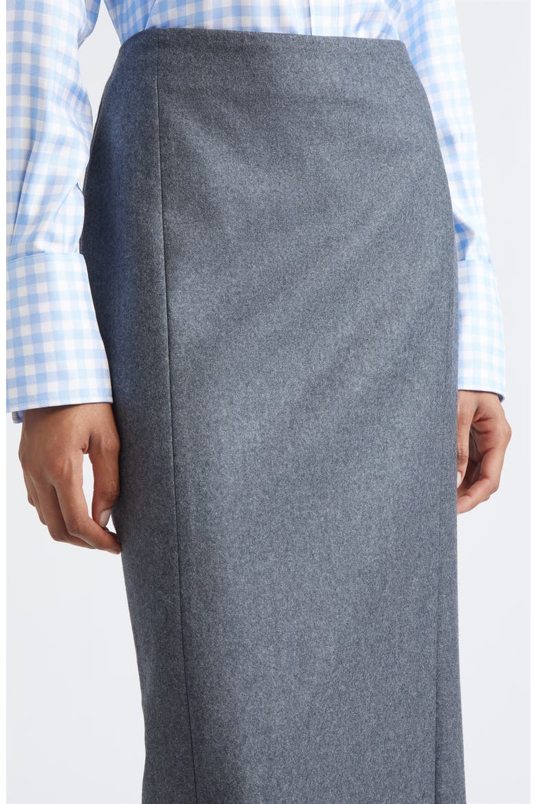 Wool Flannel Pencil Skirt, Alternate, color, DARK GREY