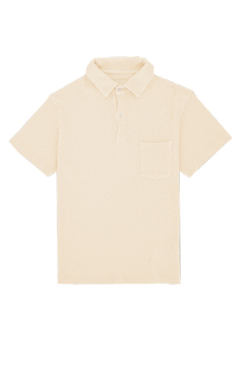 Fortela Missourim Waffle Jersey Short Sleeve Polo, Main, color, Off White