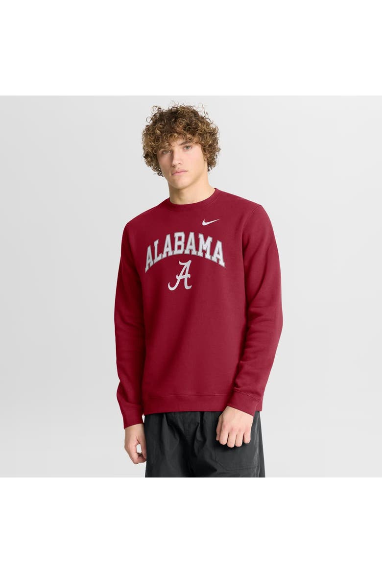 Men's Nike Crimson Alabama Crimson Tide Arch Pullover Sweatshirt, Main, color, Crimson