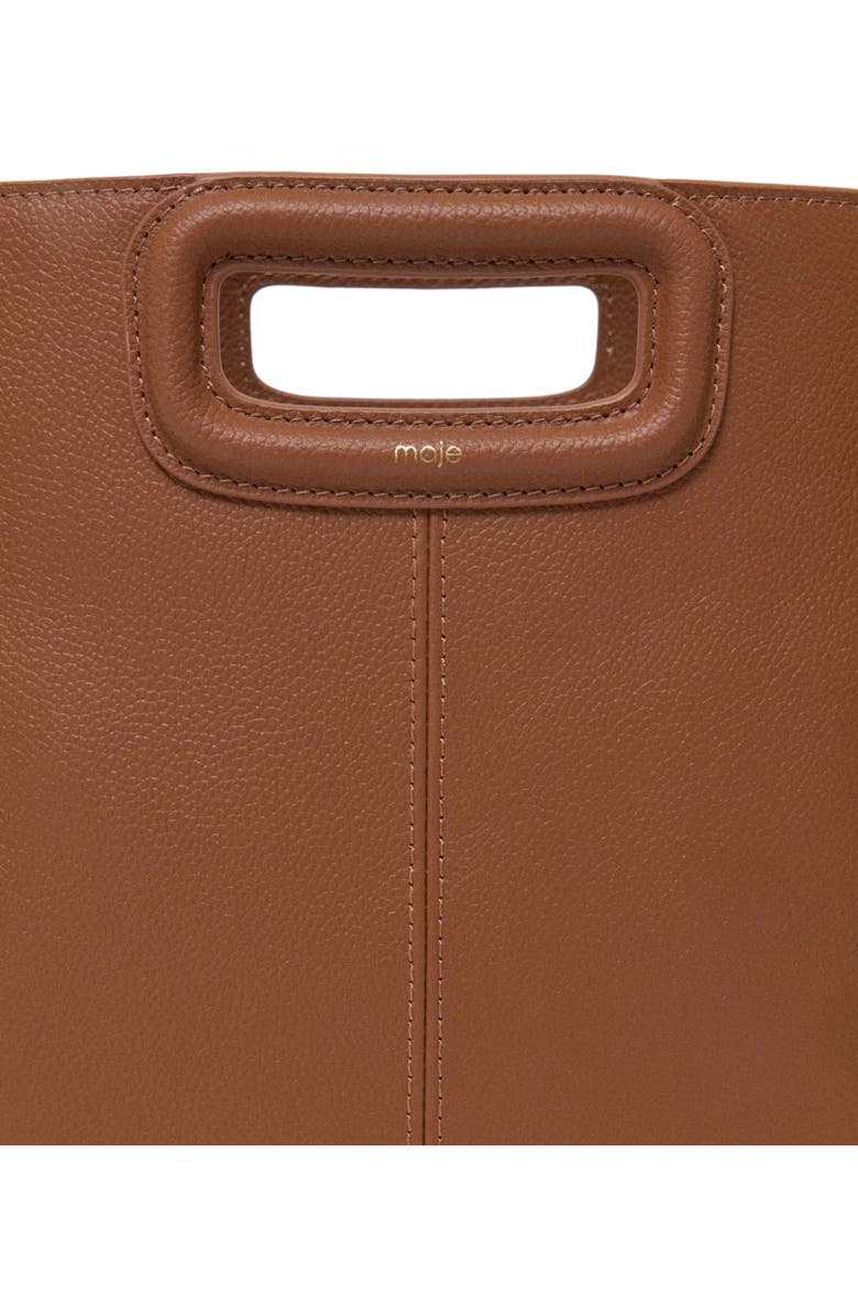 maje Grained leather M bag, Alternate, color, Cognac Brown