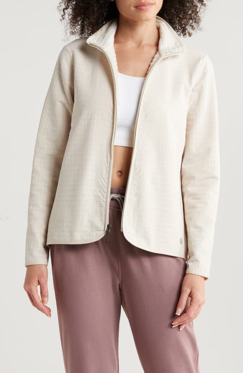 Grid Bonded Fleece Zip Jacket