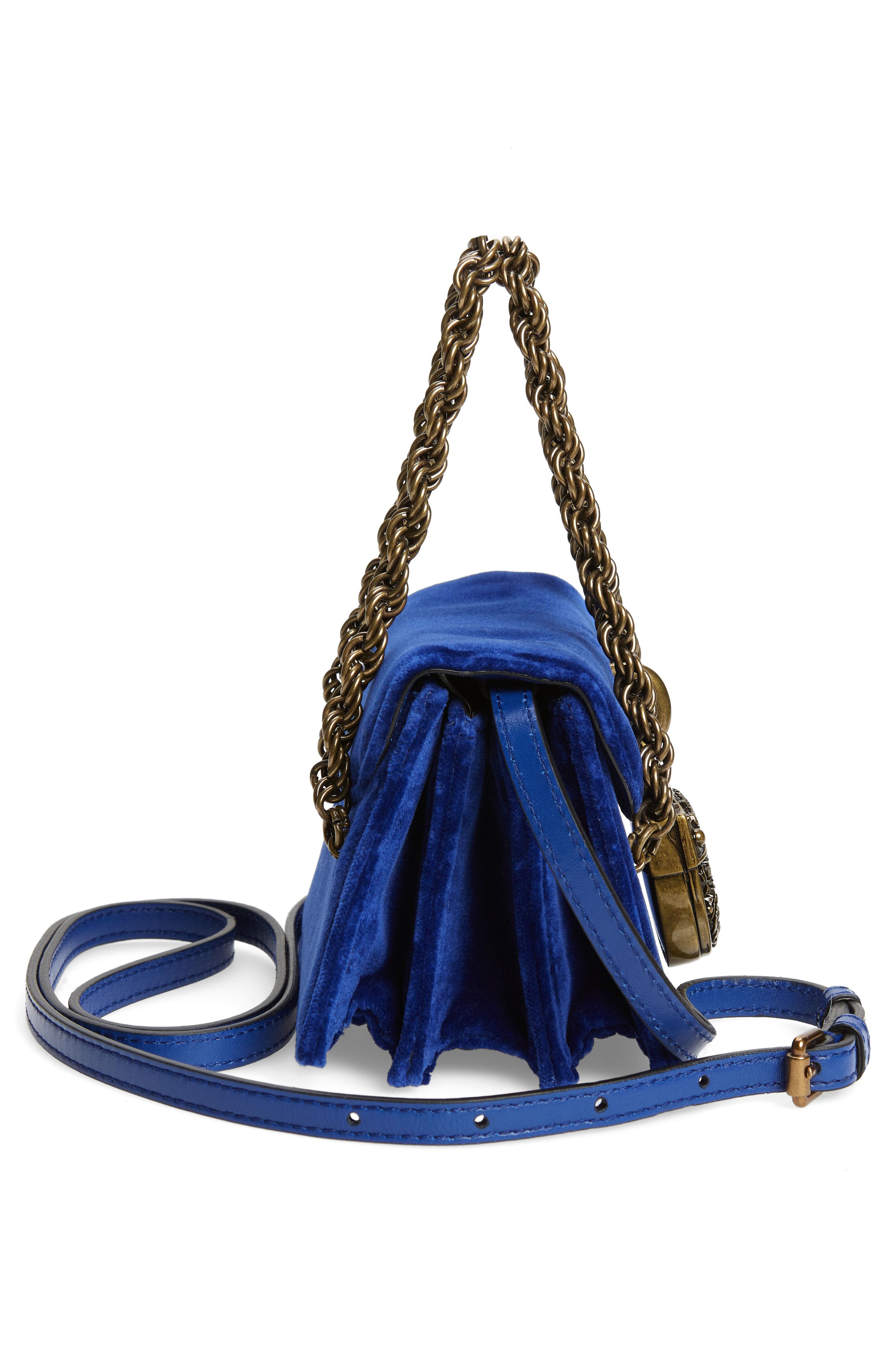 Moschino Padlock Velvet Crossbody Bag, Alternate, color, 