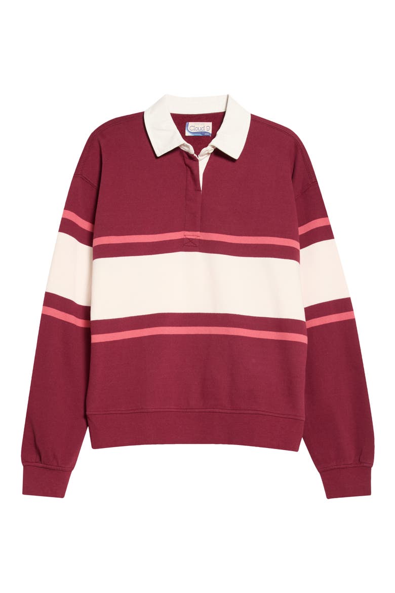 Relaxed Cloud 9 Colorblocked Polo, Alternate, color, CABERNET